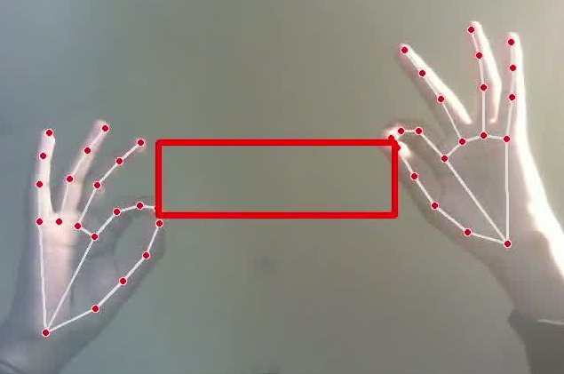 Hands pinching a rectangle into existence