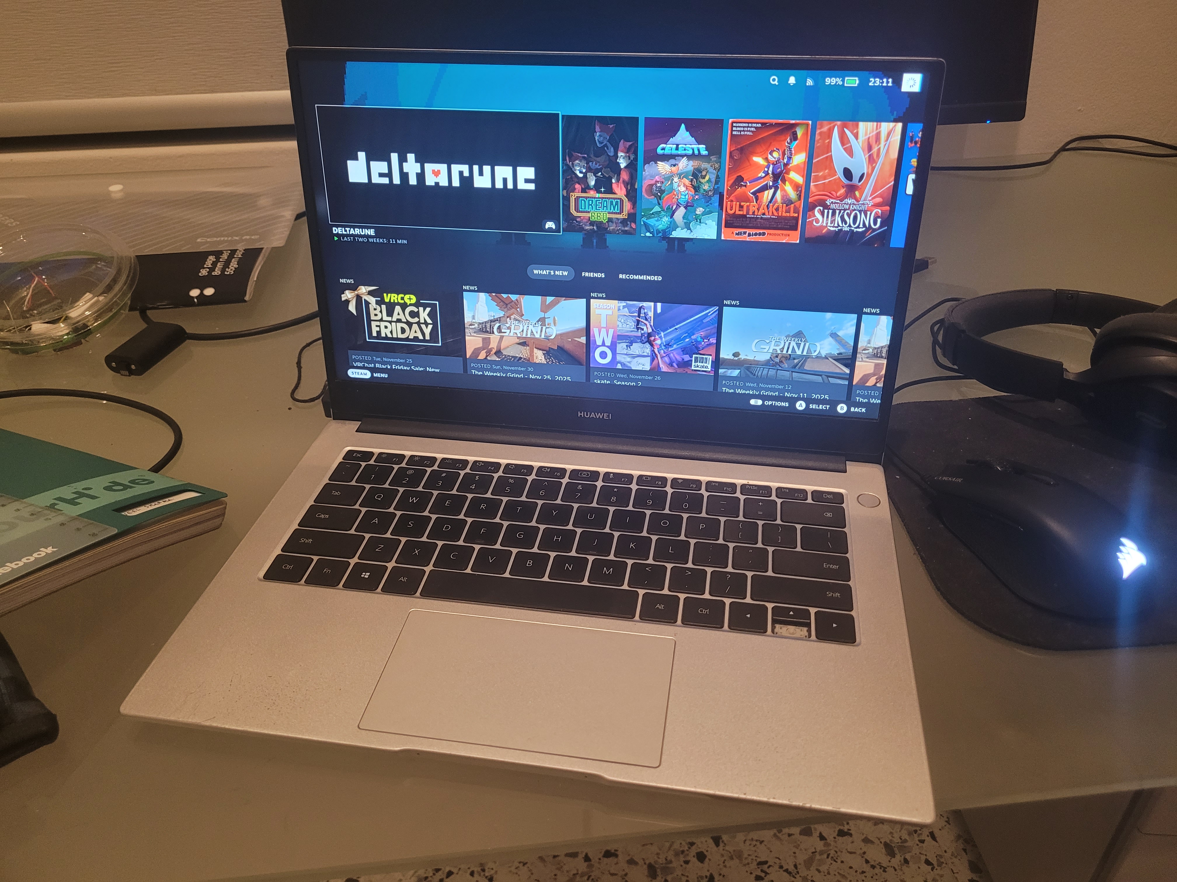 Laptop running Steam Big Picture Mode